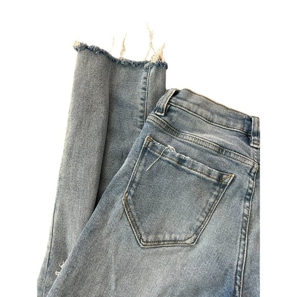 Kensie Distressed Jeans Size 0/25 Vintage Luxe The Slim Straight Medium Wash - Picture 3 of 11